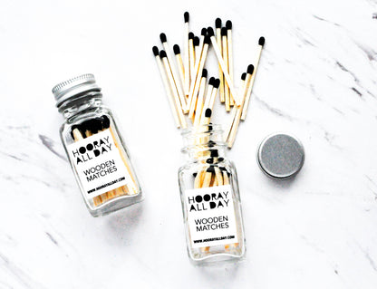 Colorful Wooden Matches In Little Glass Bottle - New Colors!