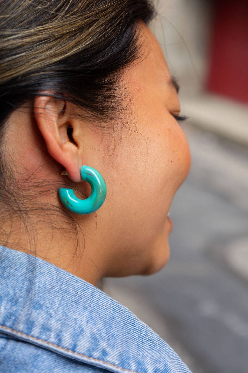 Chloe Hoops - Turquoise // Jewelry, Earrings