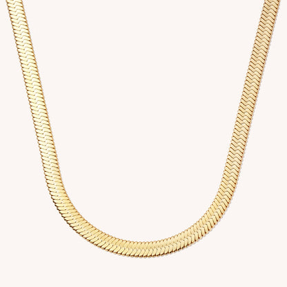 Gold Herringbone Necklaces- Stainless Steel