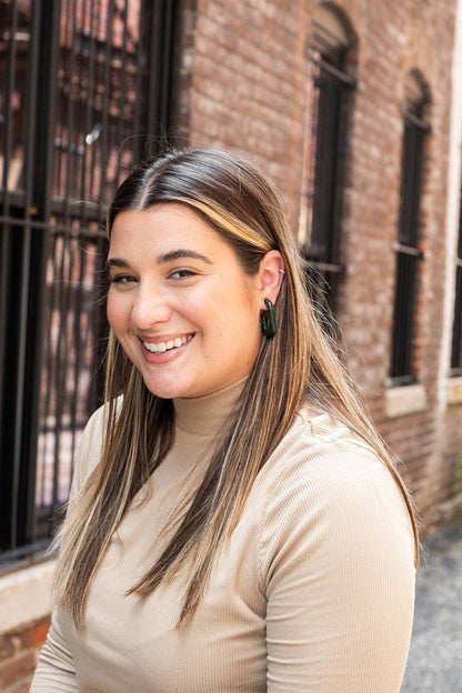 Joanna Hoops - Forest Green // Jewelry, Earrings, Fall