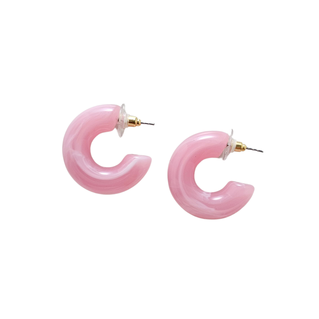 Chloe Hoops - Pink // Jewelry, Earrings
