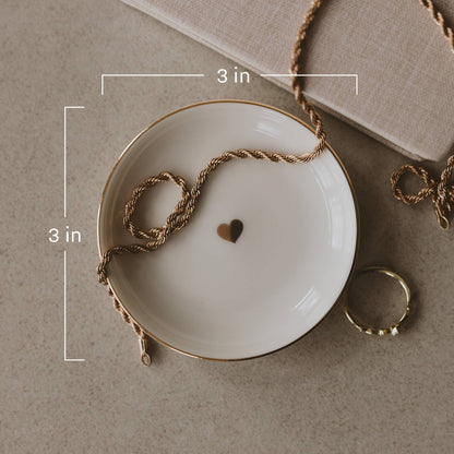 Gold Heart Jewelry Dish - Home Decor & Gifts