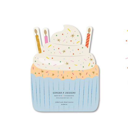 Birthday Cupcake die-cut folded Greeting Card