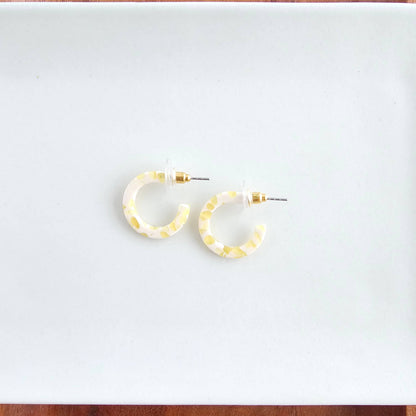 Micro Cam Mini Hoops - Buttercream Dot // Easter Jewelry