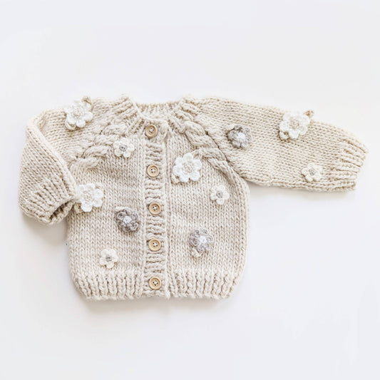 Flower Cardigan Sweater Natural Baby & Toddler