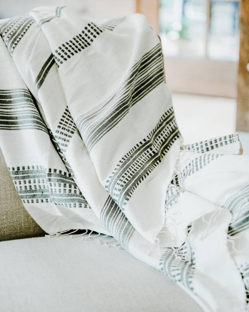 Aden Cotton Throw Blanket | Handwoven in Ethiopia