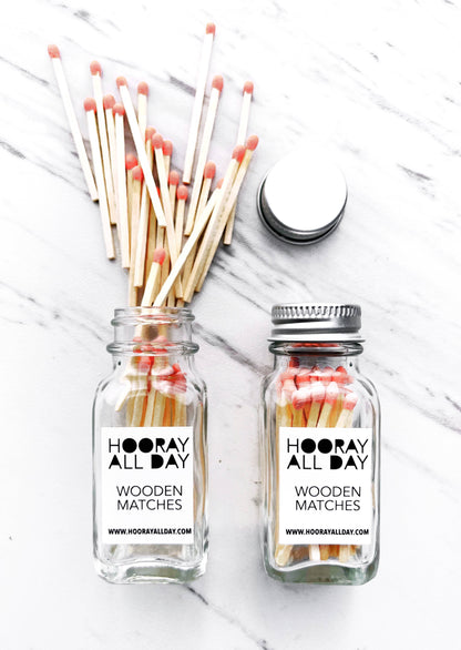 Colorful Wooden Matches In Little Glass Bottle - New Colors!