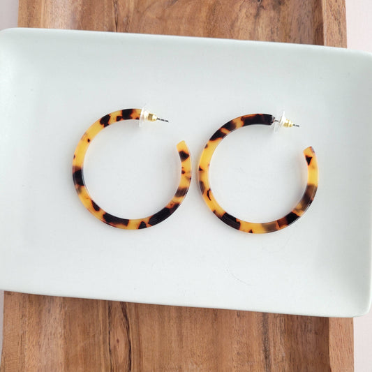 Cameron Hoops - Tortoise // Jewelry, Earrings, Fall