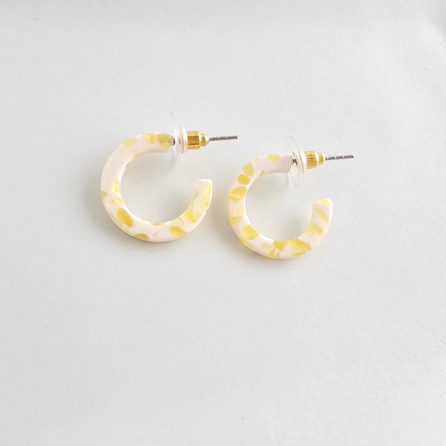 Micro Cam Mini Hoops - Buttercream Dot // Easter Jewelry