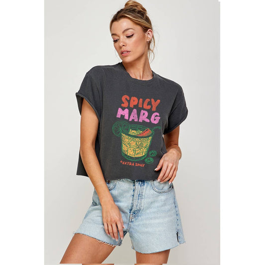 SPICY MARG VINTAGE GRAPHIC CROP TOP
