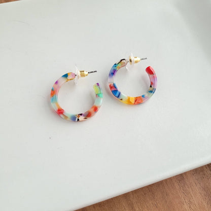 Cam Mini Hoops - Fiesta // Jewelry, Earrings, Best Seller, Gift
