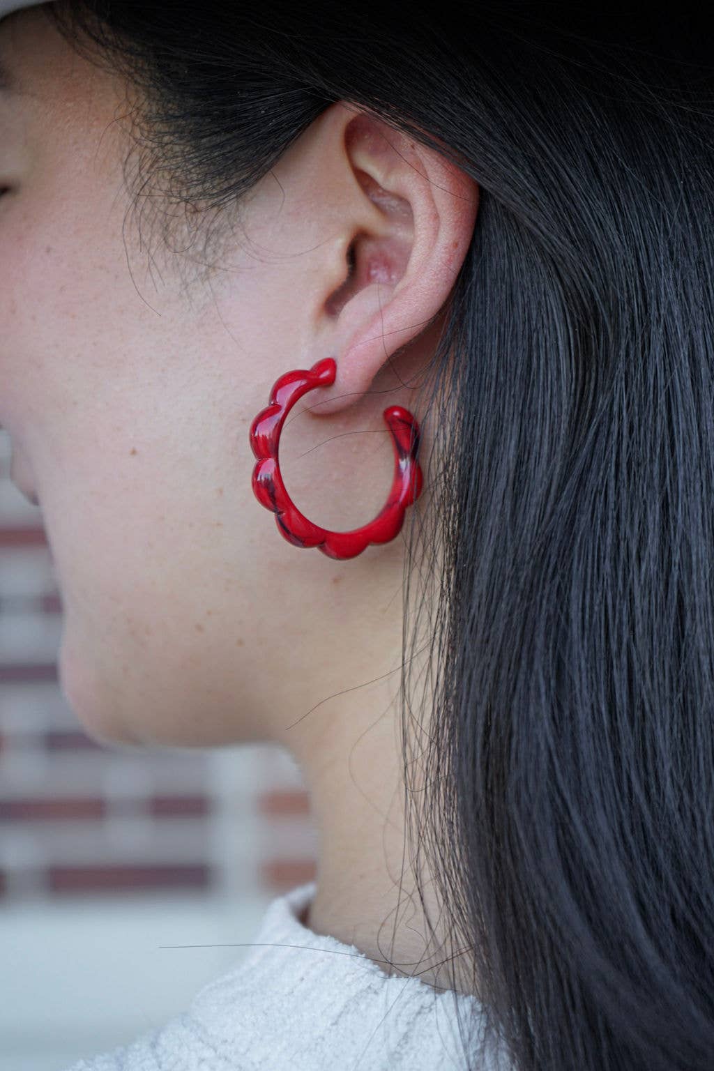 Scarlett Hoops - Crimson Red // Jewelry, Earrings, Fall