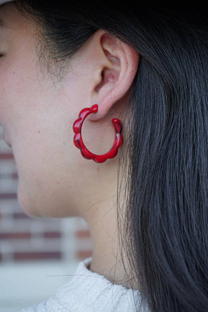 Scarlett Hoops - Crimson Red // Jewelry, Earrings, Fall