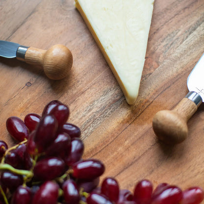 Wood+White Collection Acacia Wood Round Charcuterie Board LG