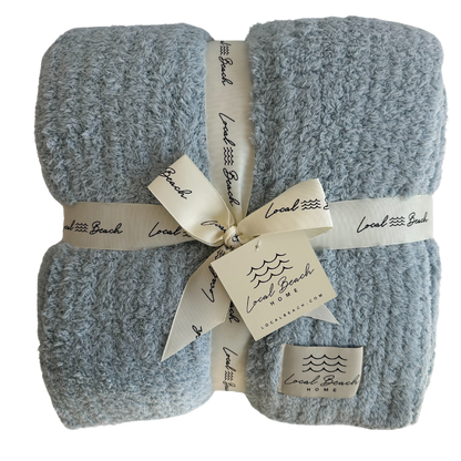 Solid Ribbed Luxe Home Cozy Blanket
