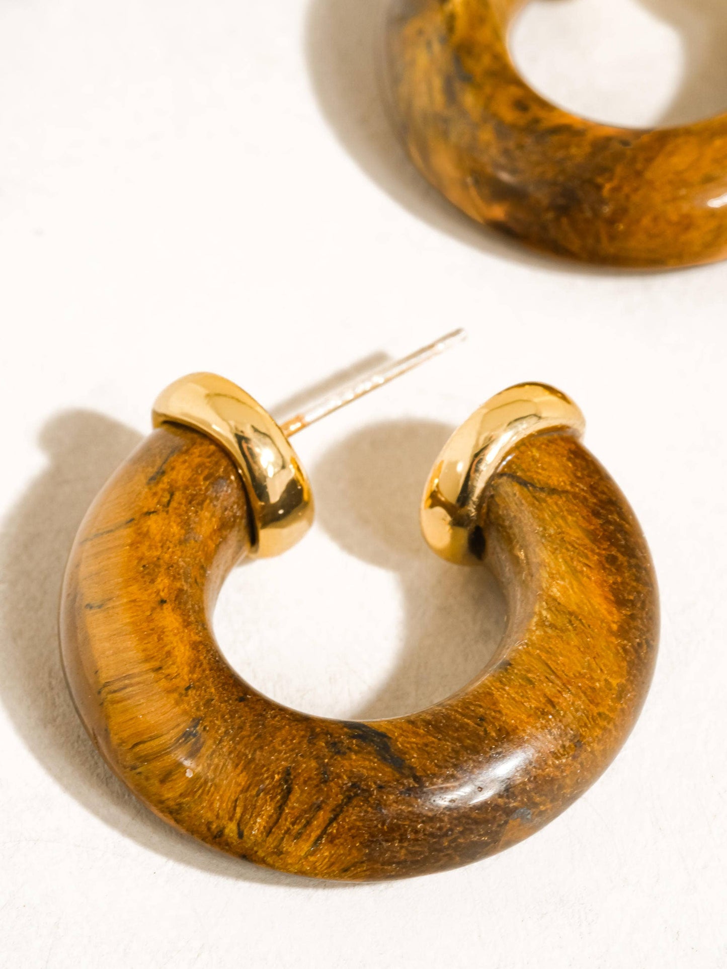 Quinnley 18K Gold Western Natural Stone Hoop Earring