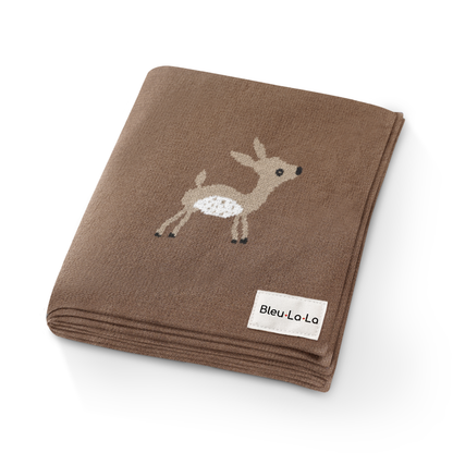 100% Luxury Cotton Receiving Swaddle Baby Blanket - Deer