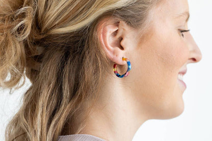 Cam Mini Hoops - Fiesta // Jewelry, Earrings, Best Seller, Gift