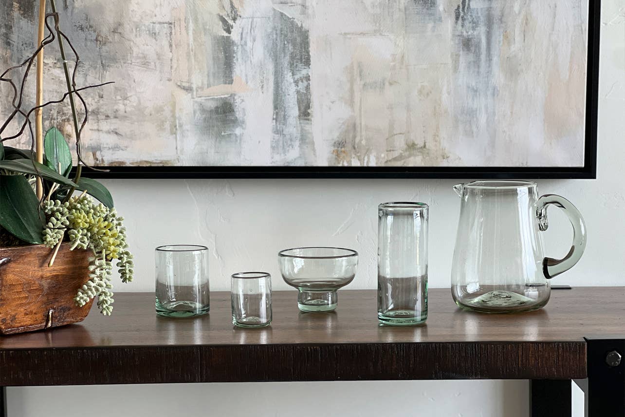 Handblown Glass Pitcher - Clear