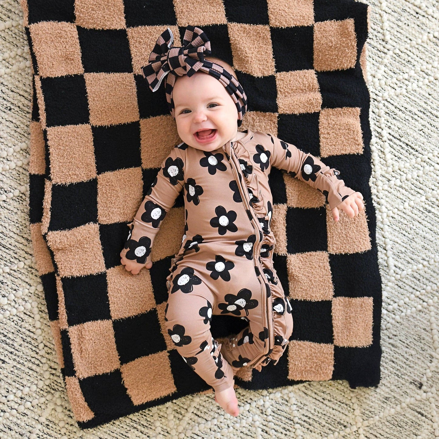 Coco RUFFLE ZIP Bamboo One Piece Flowers Baby Clothing