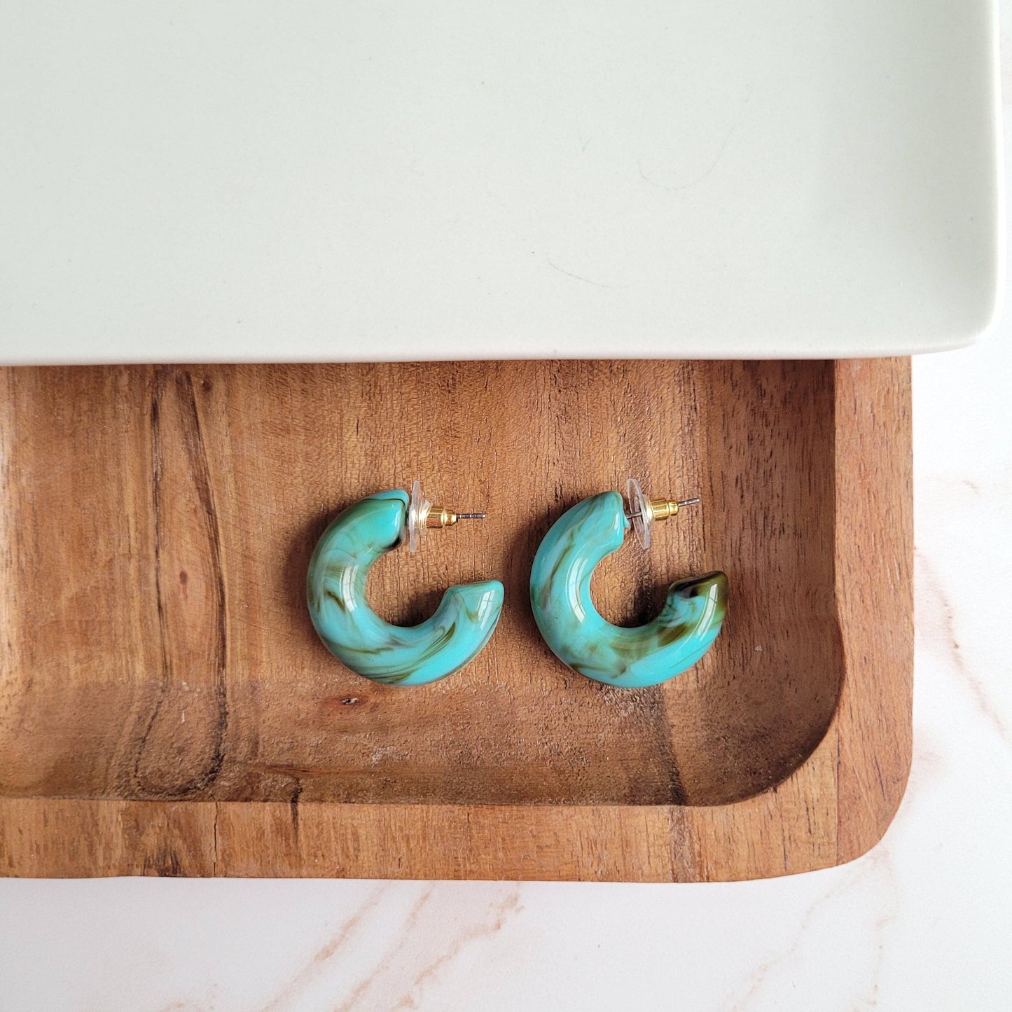 Chloe Hoops - Turquoise // Jewelry, Earrings
