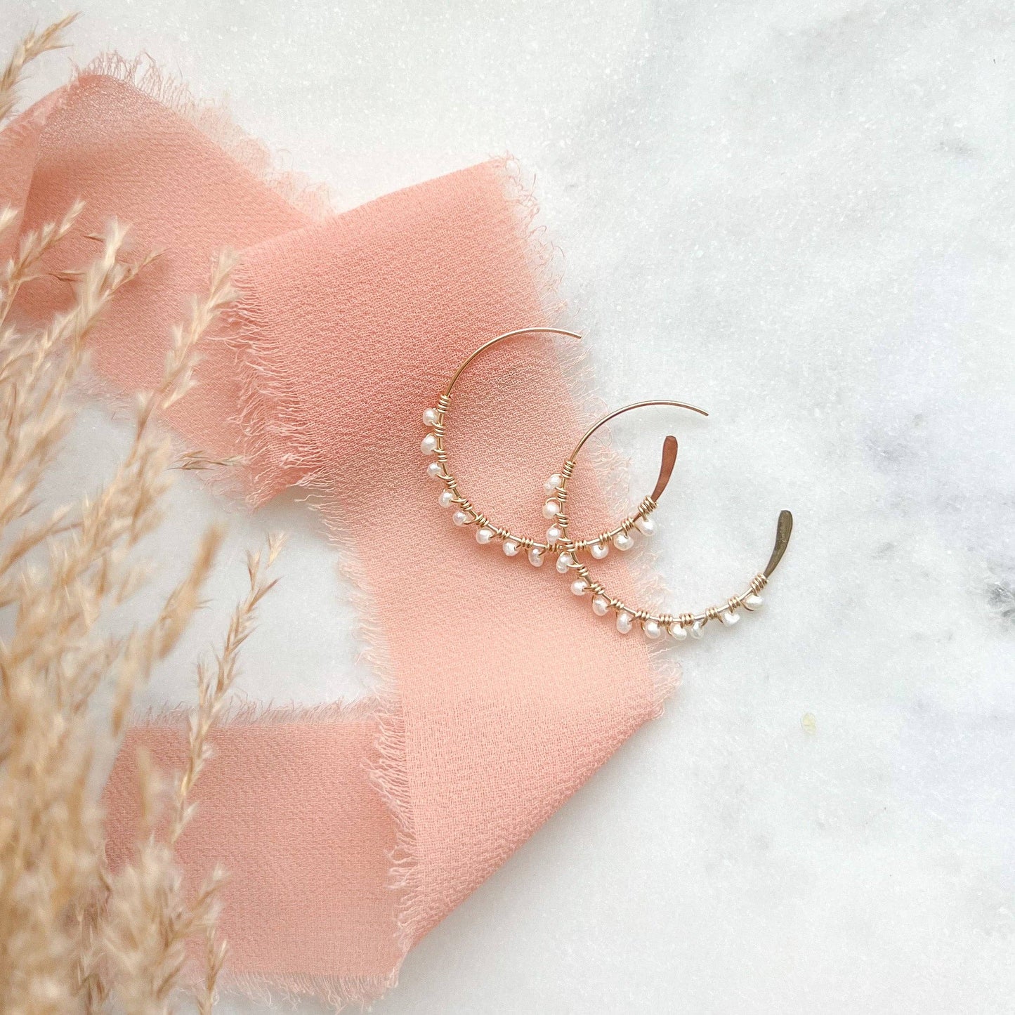 Petite Sea Hoop Earrings - Aquamarine