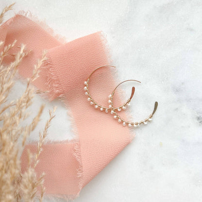 Petite Sea Hoop Earrings - Aquamarine