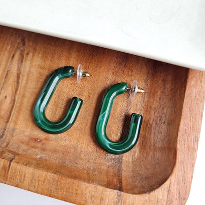 Joanna Hoops - Forest Green // Jewelry, Earrings, Fall