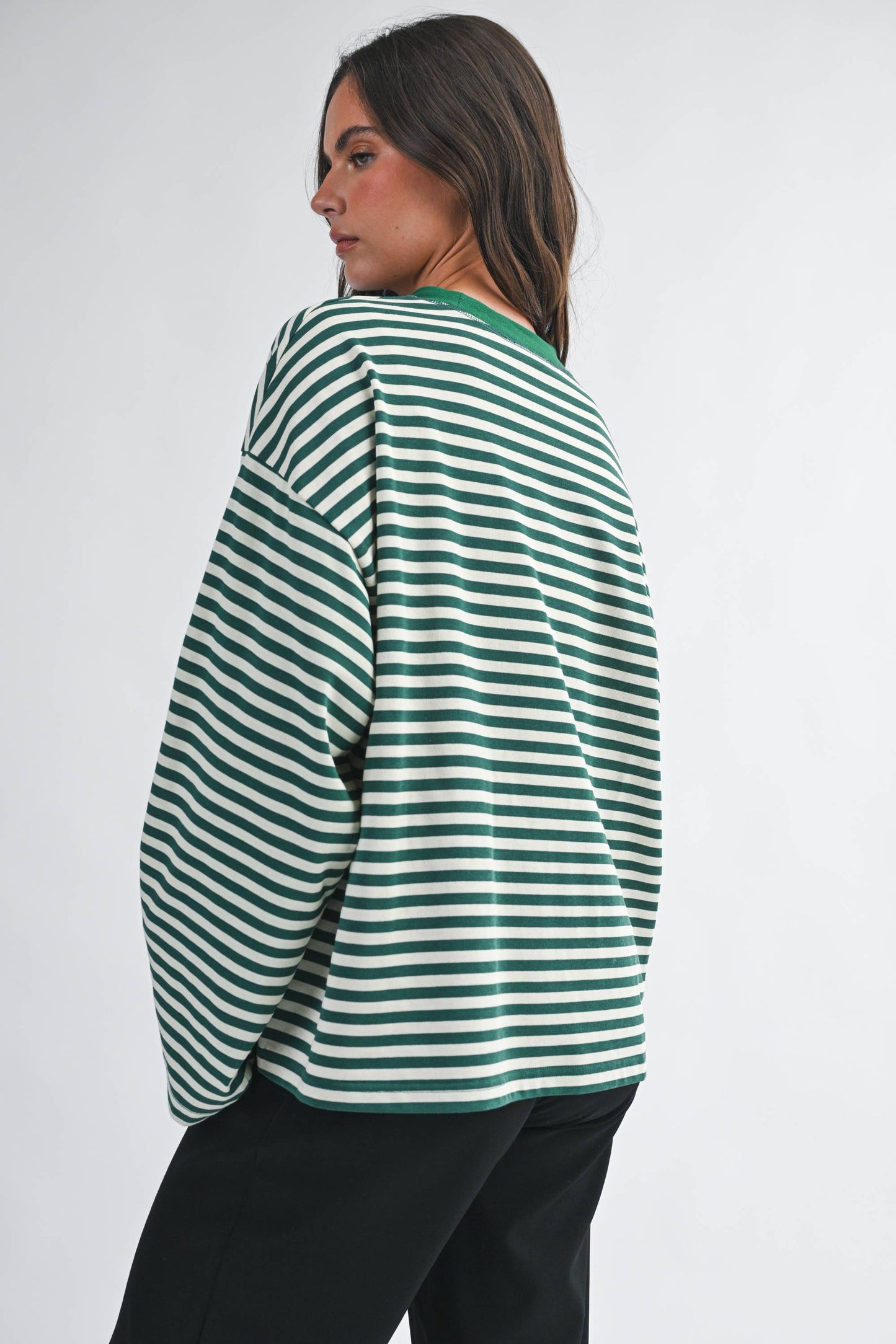 Oversized Stripe Long Sleeve Top