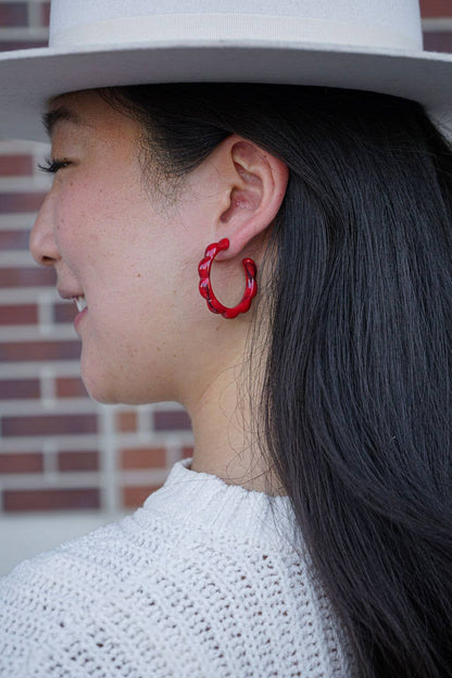 Scarlett Hoops - Crimson Red // Jewelry, Earrings, Fall