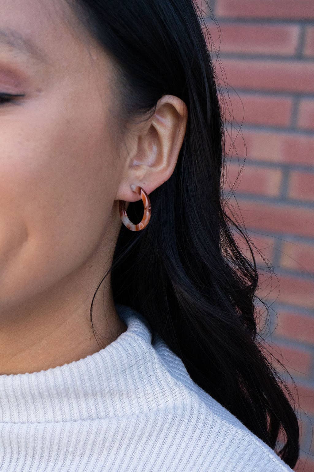 Cam Mini Hoops - Rust // Jewelry, Earrings, Fall