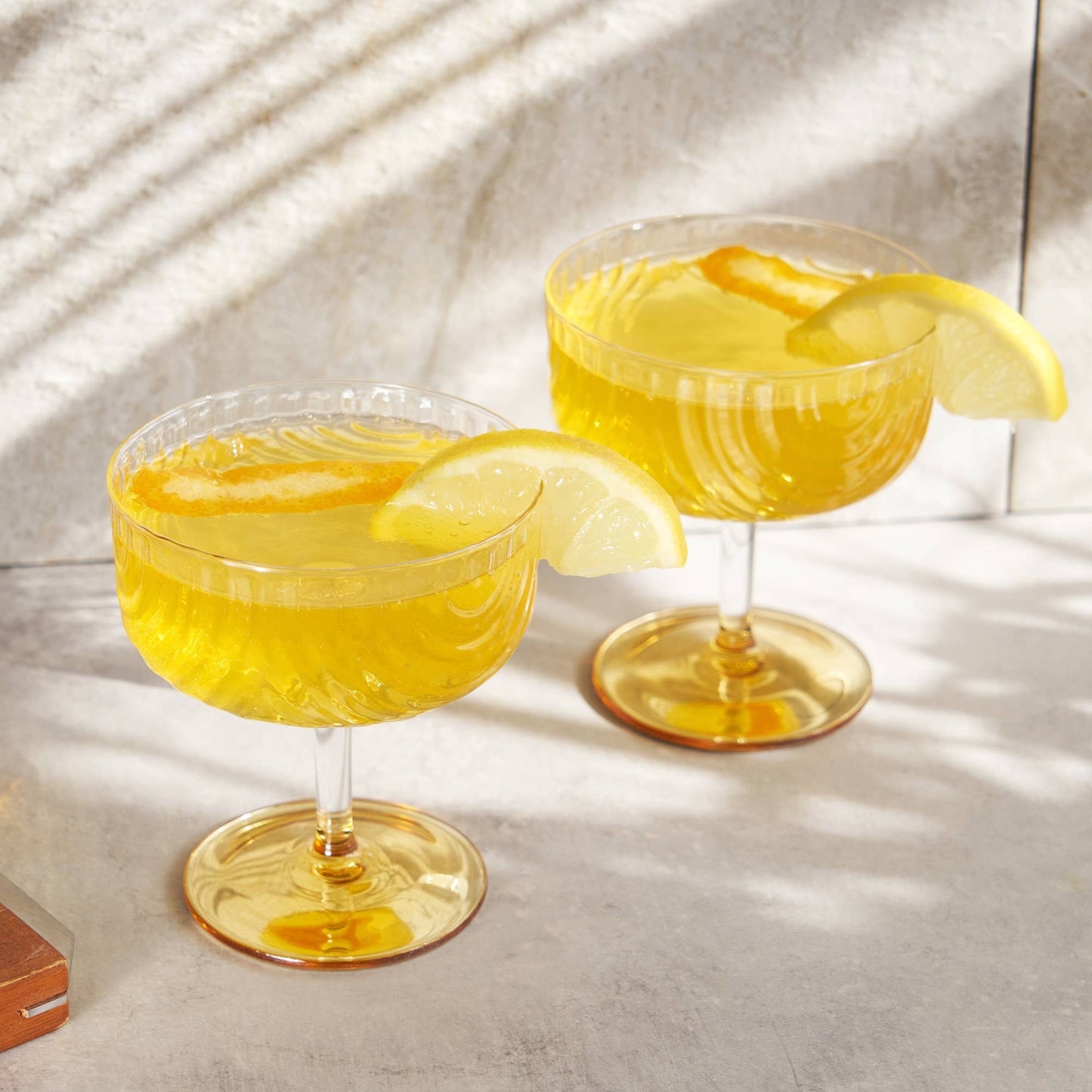Gold-Plated Deco Cocktail Coupes – Set of 2 by Viski