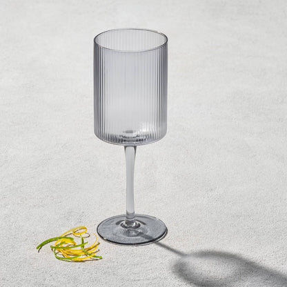 2 Pack Vikko Decor - Malibu, Ribbed Glass, Smoke 10 0z Coupe