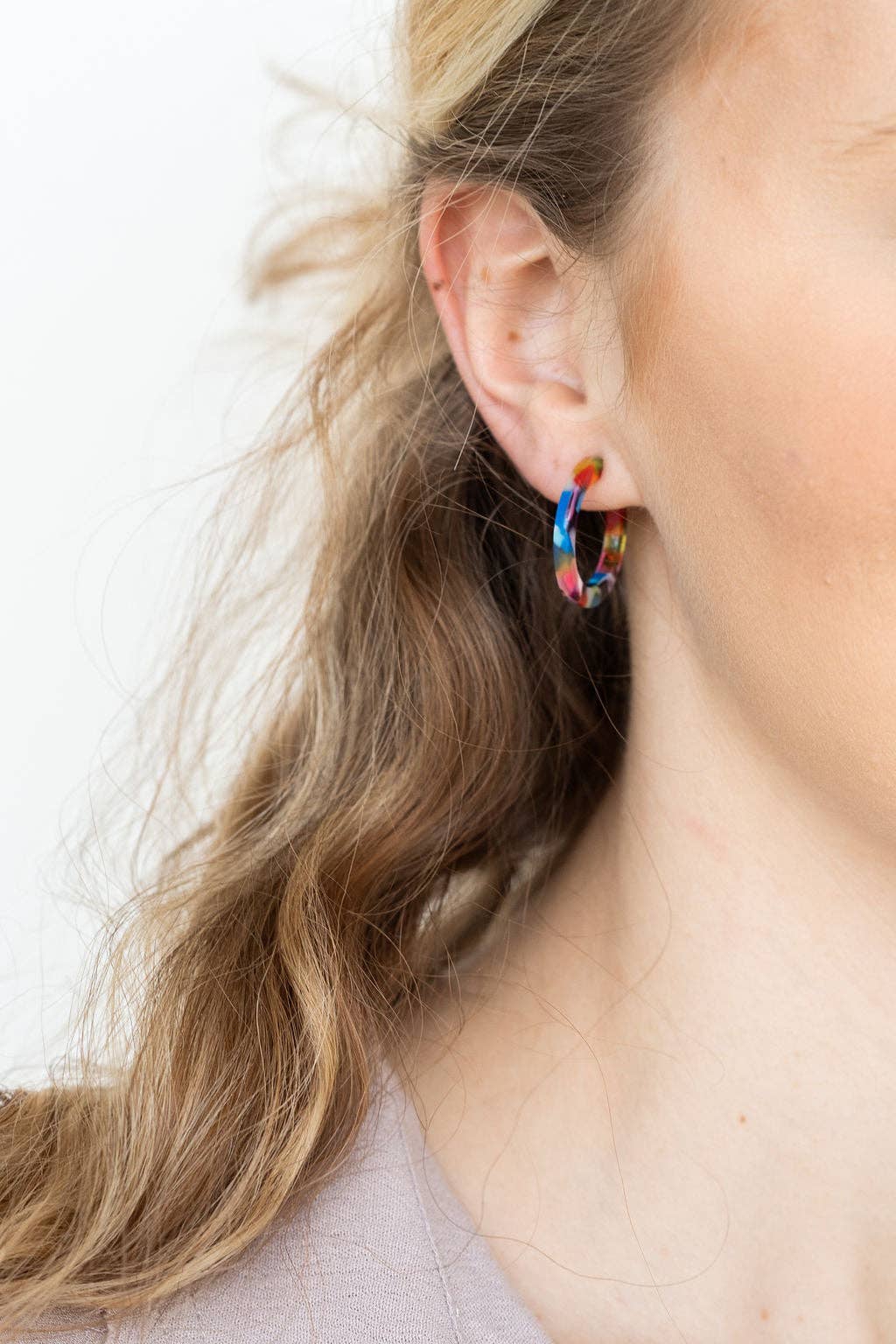 Cam Mini Hoops - Fiesta // Jewelry, Earrings, Best Seller, Gift