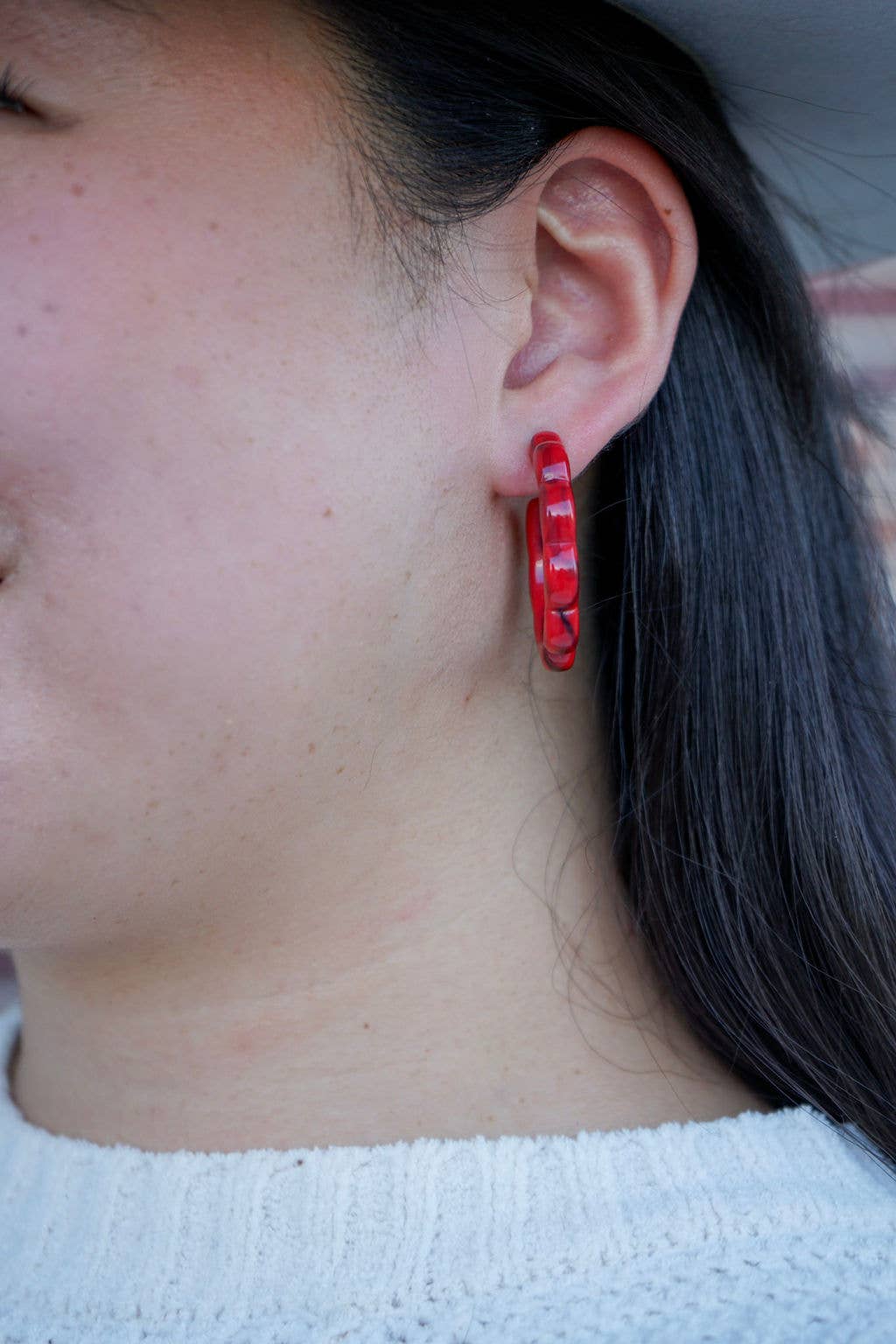 Scarlett Hoops - Crimson Red // Jewelry, Earrings, Fall