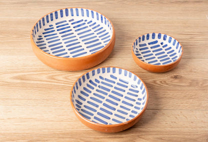 Moroccan Nesting Dish Set - Blue Stripe