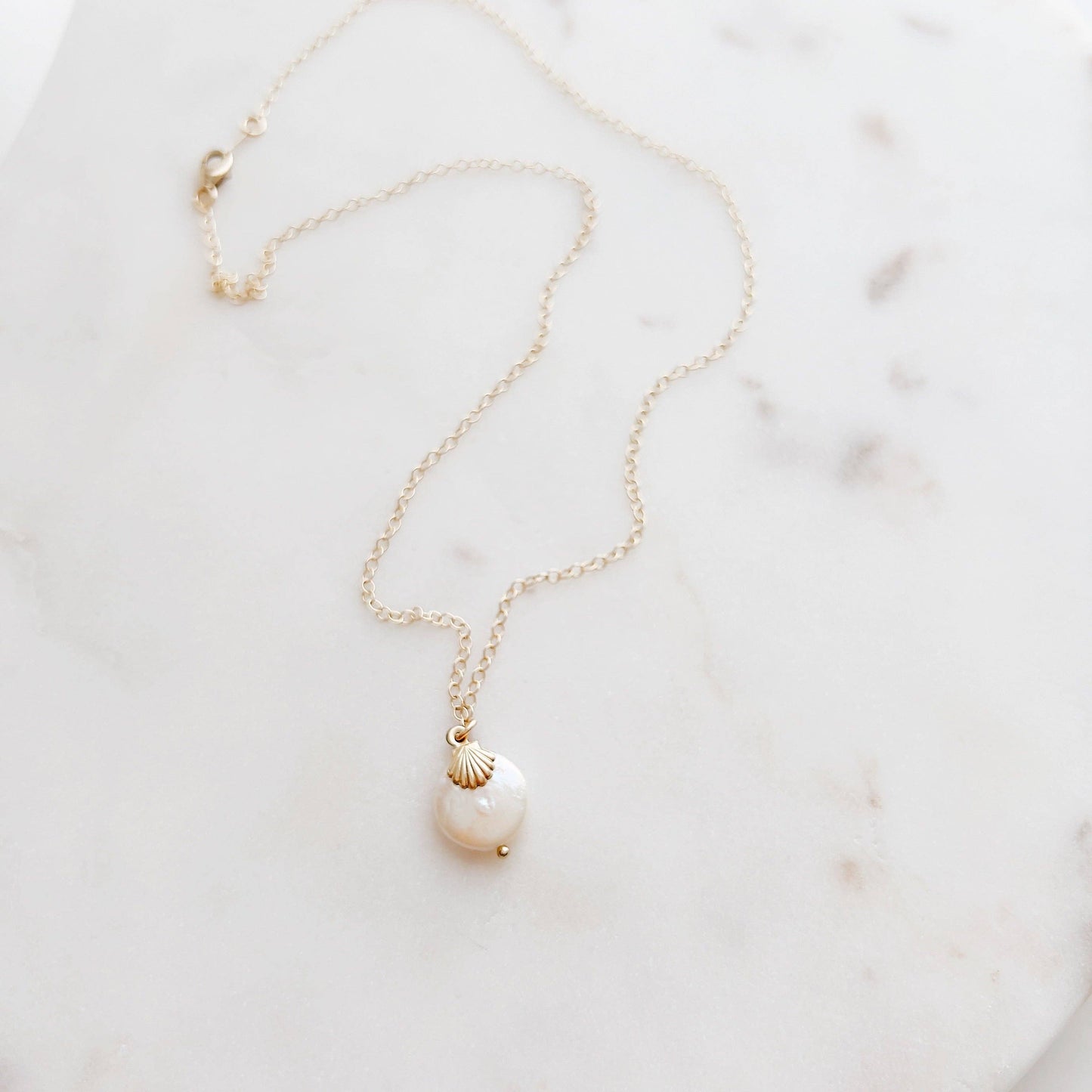 Pearl & Scallop Shell Necklace