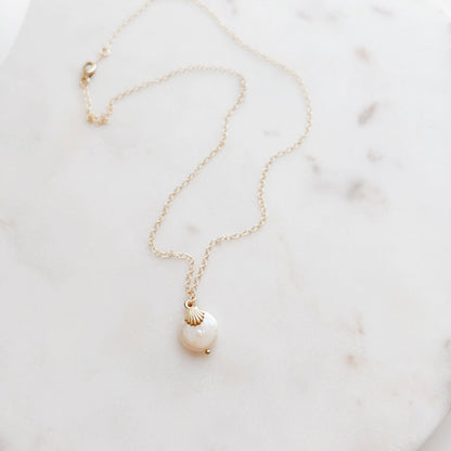 Pearl & Scallop Shell Necklace