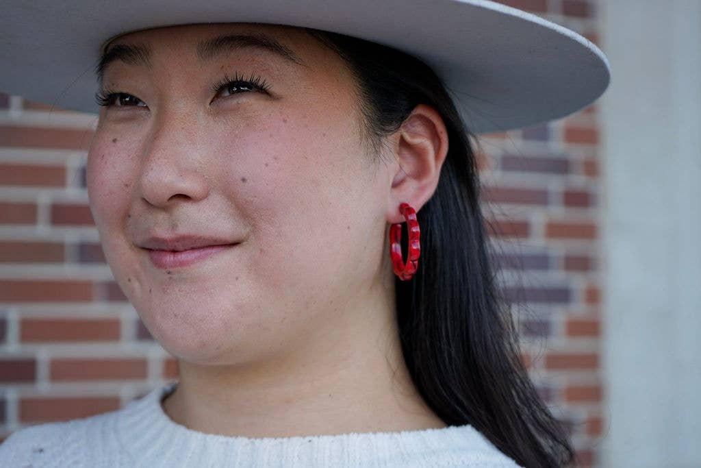Scarlett Hoops - Crimson Red // Jewelry, Earrings, Fall