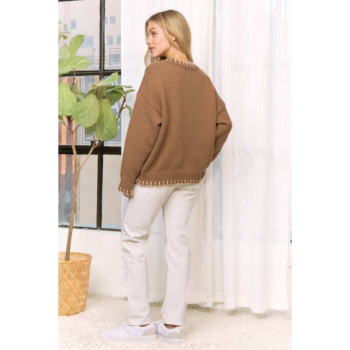 MY LOVELY SHELL CASUAL PULLOVER SWEATER