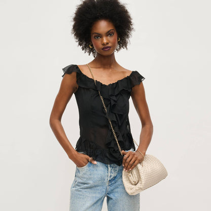 Tate Woven Frame Clutch
