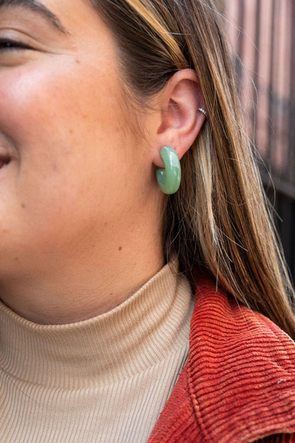 Chloe Hoops - Sage // Jewelry, Earrings, Fall