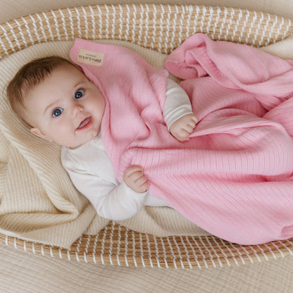 NEW! 100% Luxury Organic Cotton Ribbed Baby Swaddle Blanket