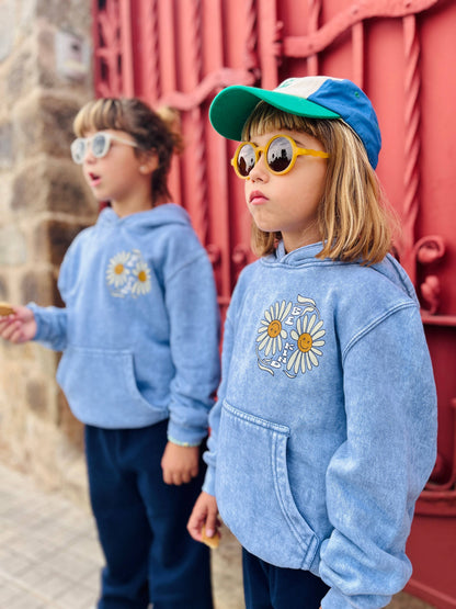 Kids Be Kind Hoodie-Washed blue-Girls, Boys