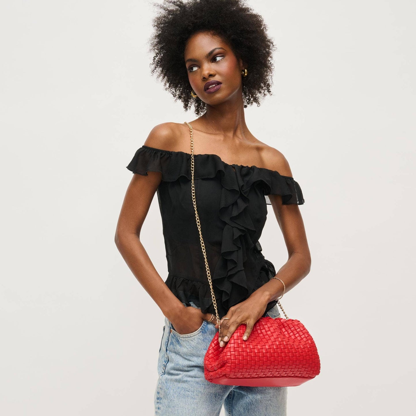Tate Woven Frame Clutch