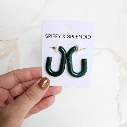 Joanna Hoops - Forest Green // Jewelry, Earrings, Fall