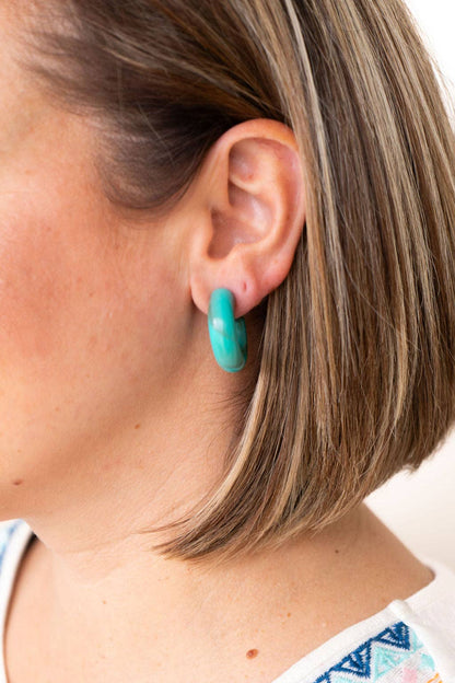 Chloe Hoops - Turquoise // Jewelry, Earrings
