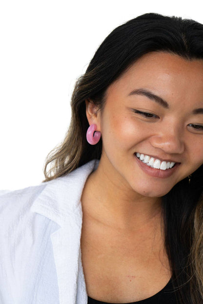 Chloe Hoops - Pink // Jewelry, Earrings