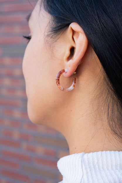 Cam Mini Hoops - Rust // Jewelry, Earrings, Fall