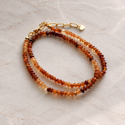 Hessonite Garnet Semi Precious Necklace